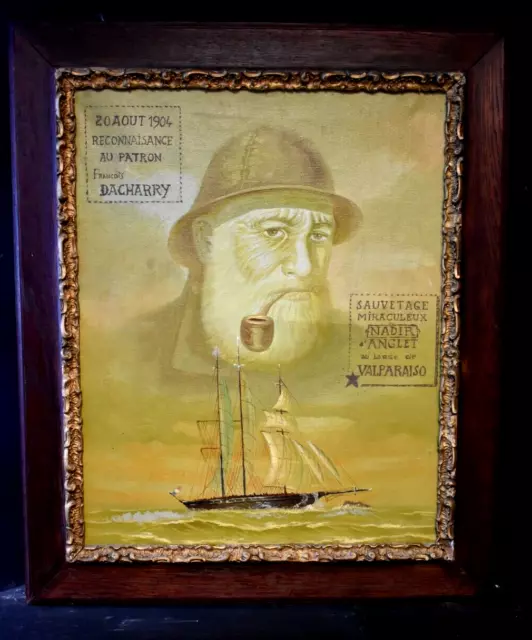 Ex-Voto-Ölgemälde eines Seemanns im Stil der französischen Schule François...