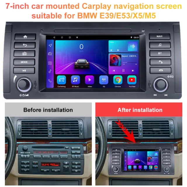7" Für BMW 5er E39 E53 X5 Android 12 Autoradio GPS NAVI WIFI Carplay USB FM BT