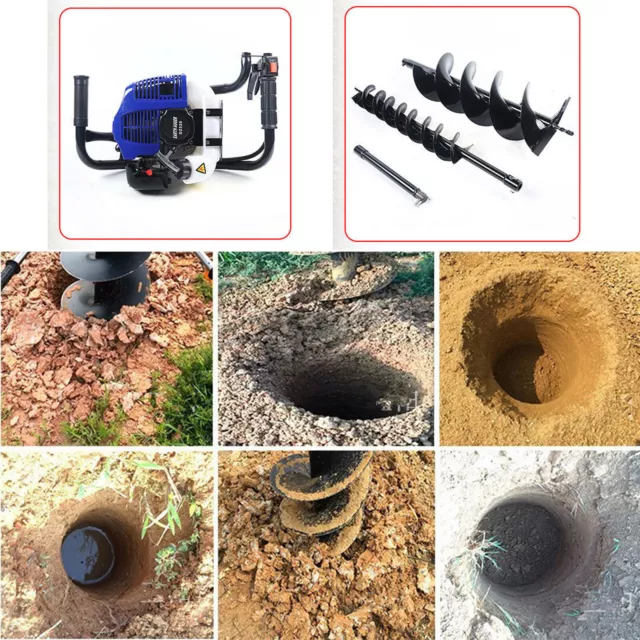Earth Auger Ground Hole,2pcs Single Spiral Cast Steel Drill Bits,Excavator Power