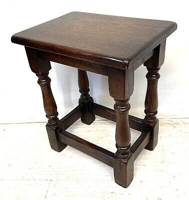 Vintage JAYCEE Antique Style Oak Joint Stool / Occasional Table / Lamp Stand 2