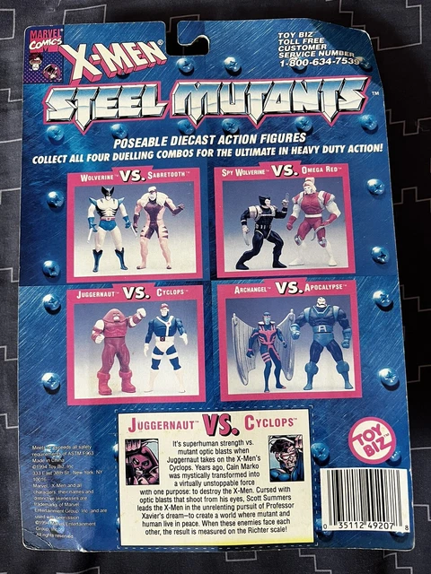 1994 Toybiz Marvel X-Men Steel Mutants Juggernaut Vs Cyclops Moc 2