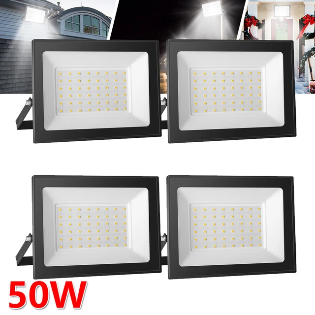 4 Stück 50W LED Fluter Flutlicht Außenlampe Scheinwerfer Baustrahler Kaltweiß DE