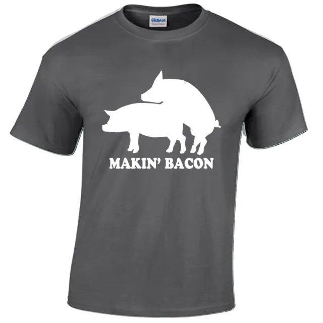 Makin Bacon Uomo Tshirt Divertente Rude Cibo Design Idea Regalo Scherzo Maglia
