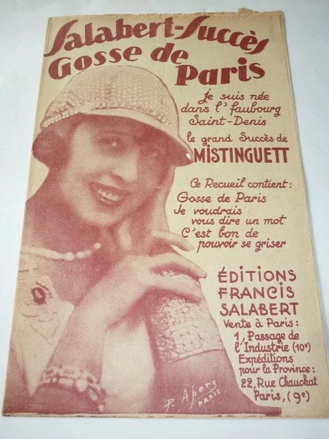 recueil 3 partitions Gosse de Paris Mistinguett je voudrais vous dire un mot 29