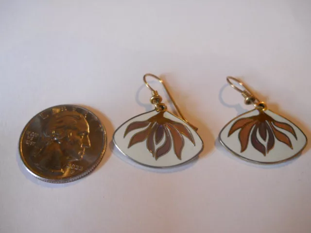 VINTAGE SIGNED LAUREL Burch White Gold Lotus Flower Earrings $8.99 ...