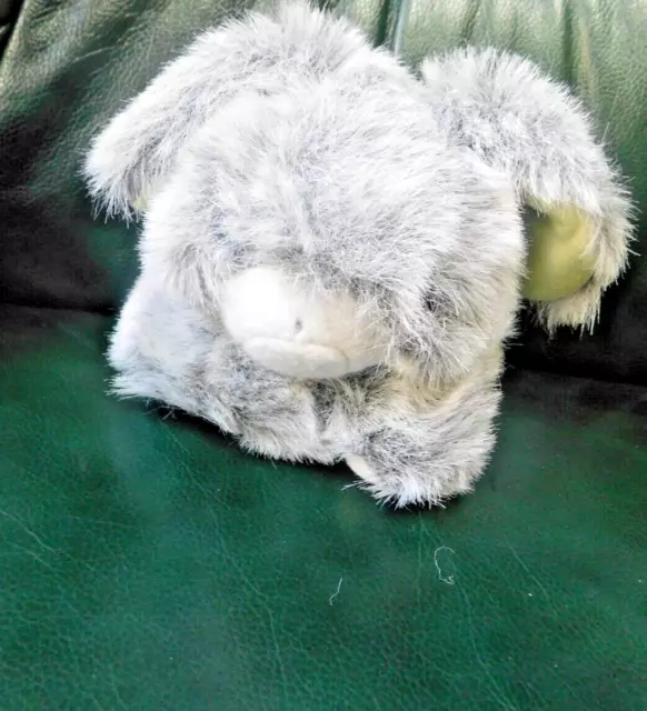 doudou peluche lapin gris blanc tbe 12cm