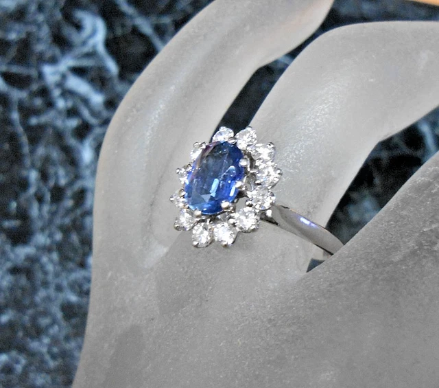 Bague En Or 18 Carats Poinçon Aigle, 5 Saphirs - Taille 63, Occasion