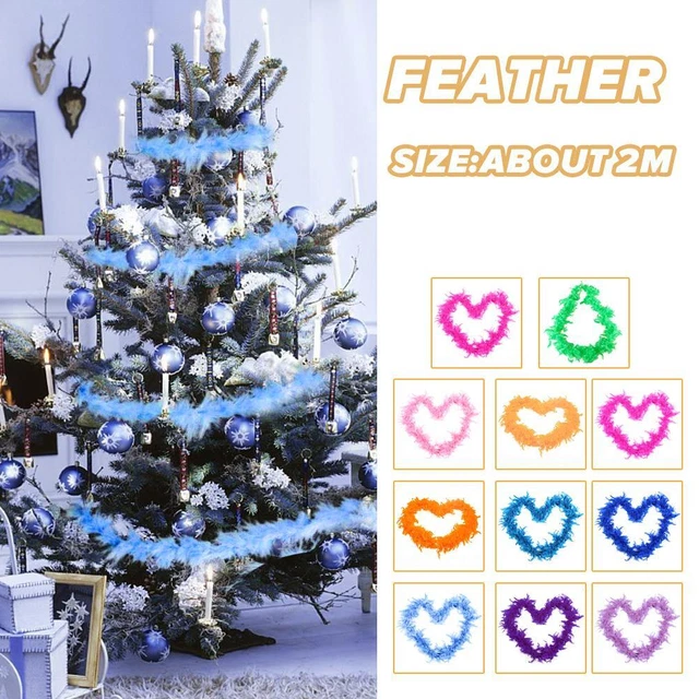 Boa in piuma festa albero di Natale striscia decorazione nastro di Natale ghirlande 2M