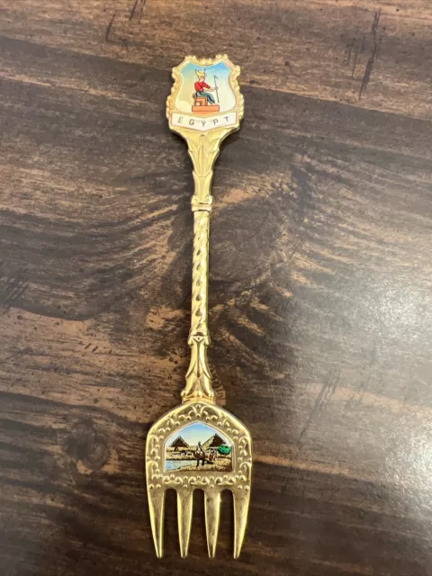 Egypt Gold Toned Souvenir Fork