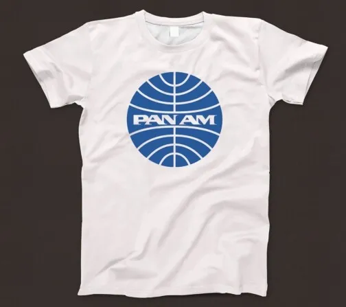 Pan Am T Shirt 563 Retro Airline Logo American World Airways TWA Delta Western