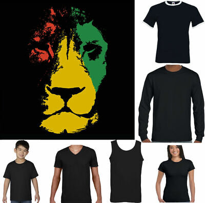 Il Reggae T-shirt da uomo GIAMAICA GIAMAICANA BANDIERA rastafariana Rasta Lion