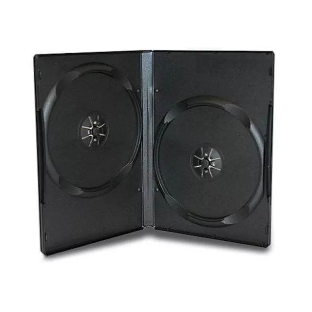 100 Standard 14mm Double 2 CD DVD Disc Black Case Movie Video Box