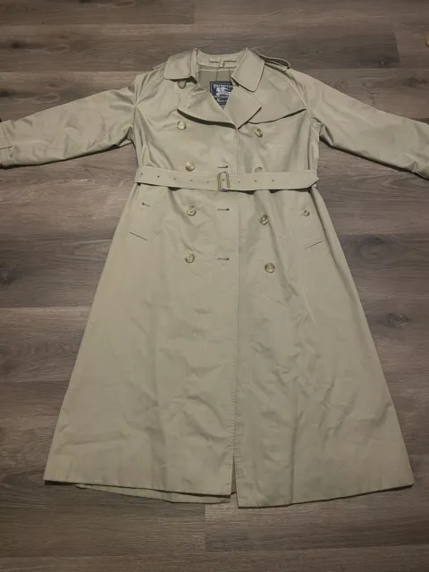 Burberry Trench Coat Nova Check Tan Belted Button NO LINER Vintage
