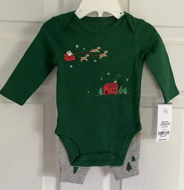 New Carters 18 Months Christmas Outfit Pants And Bodysuit 2 Pc Set