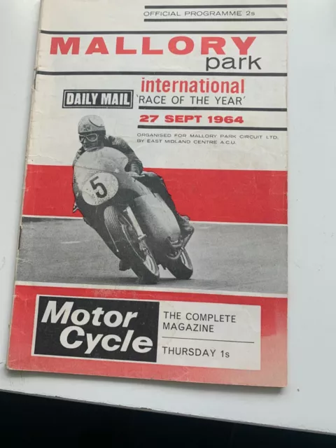 MALLORY PARK 27 Sep 1964 INTERNATIONAL RACE OF THE YEAR Motor Cycle Programme