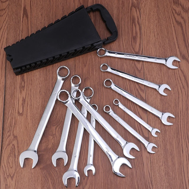 12 en 1 8-19mm Dual Heads Combinaison Dichalous Spanners Spanners Set (Argent) 12