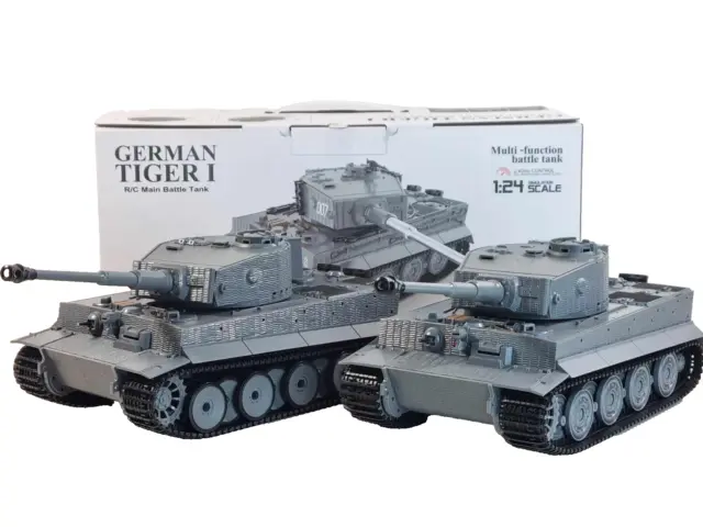 German Tiger 1 RC Tank 1:24 HENG LONG 2.4G Sound Radio Control IR Battle Toy 360