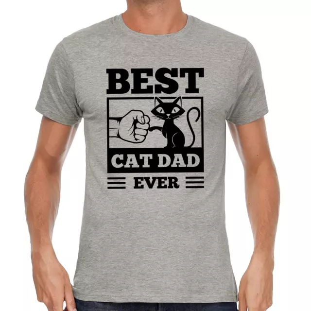 BEST CAT DAD EVER Fistbump Kitty Katze Sprüche Spaß Lustig Comedy Fun T-Shirt