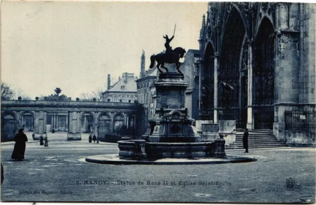 CPA Nancy-Statue of René II and Church of Saint Epvre (187221)