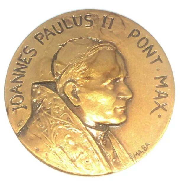 Pope John Paul II Bronze Vatican Souvenir Medal, Made in Milan,Italy- Stamped