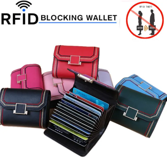 Small RFID Blocking Women Lady Leather Wallet Credit Card Holder Mini Purse US