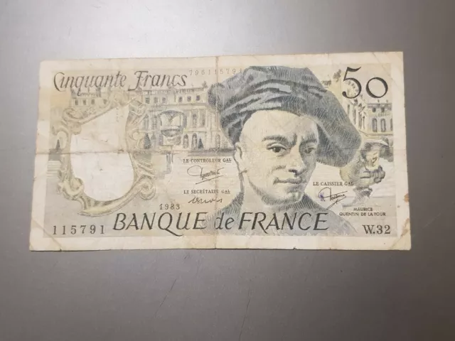 France, billet de 50 francs Quentin de la Tour de 1983