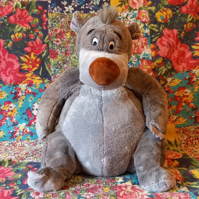 DISNEY STORE 18& Baloo Soft Toy Large Plush The Jungle Book Grey Bear