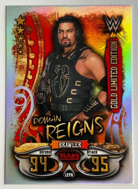 2018 Topps WWE Slam Attax Live - ROMAN REIGNS Gold Limited Edition Foil LEPA