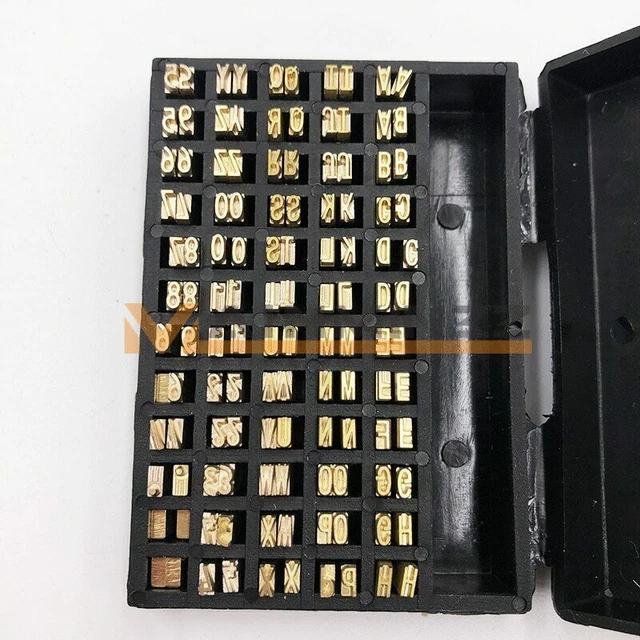120pcs Hot Stamp Copper Letters Thermal Ribbon Printing Font 2*4*15mm