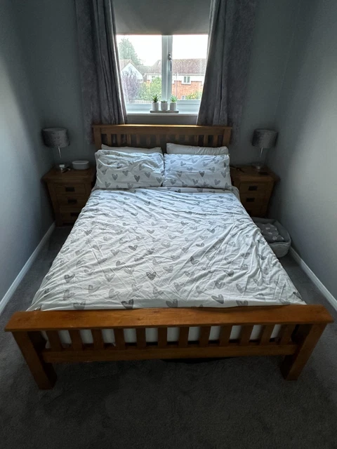 OAK FURNITURELAND ORIGINAL Rustic Double Bed Frame £363.70 - PicClick UK