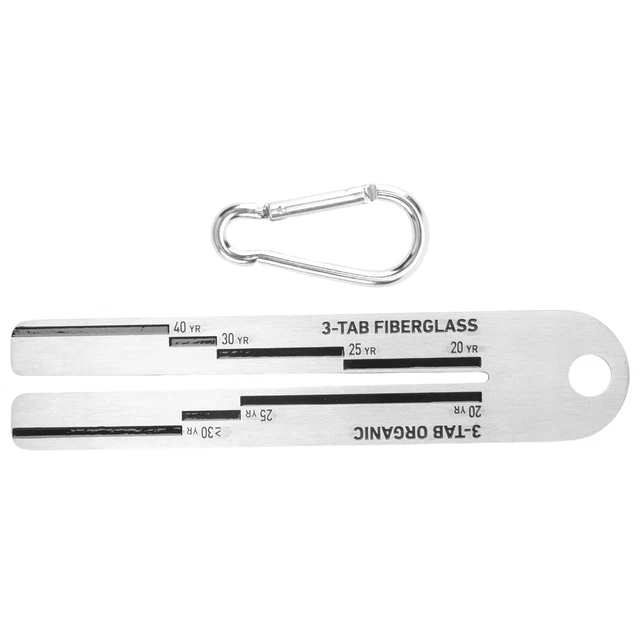 2X (4/09 calibre de tejas, herramienta de medición para tejas de techo, medidor de tejas con mosquetón