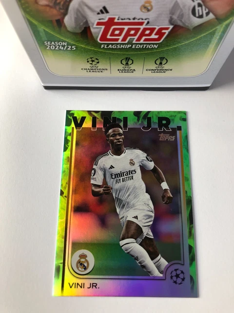 Carte football Vini Jr feuille métal numérotée 3/15 Real Madrid