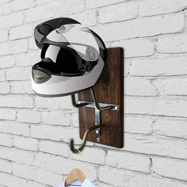 Motorcycle Motorbike Plain Helmets Holder Hanger Rack Wall Mount Jacket Hook New