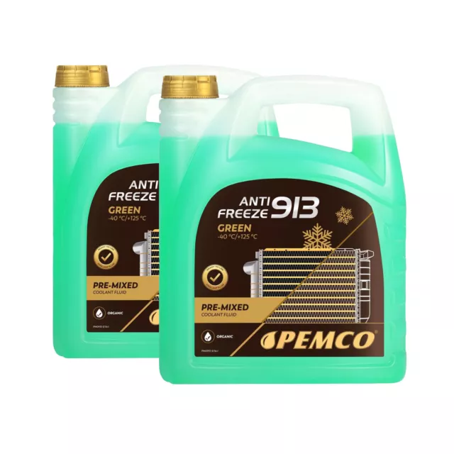 10 L (2x5) PEMCO Antifreeze 913  Kühlerfrostschutz G13 Fertiggemisch -40° grün