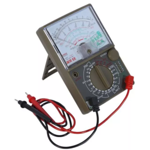 80x60mm Large Analogue Multimeter Includes Test lead Set Requires 2x AA + 1x 9V