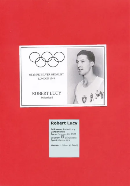 Robert Lucy  Schweiz  Turnen 2.OS 1948 Karte original signiert WL 340346
