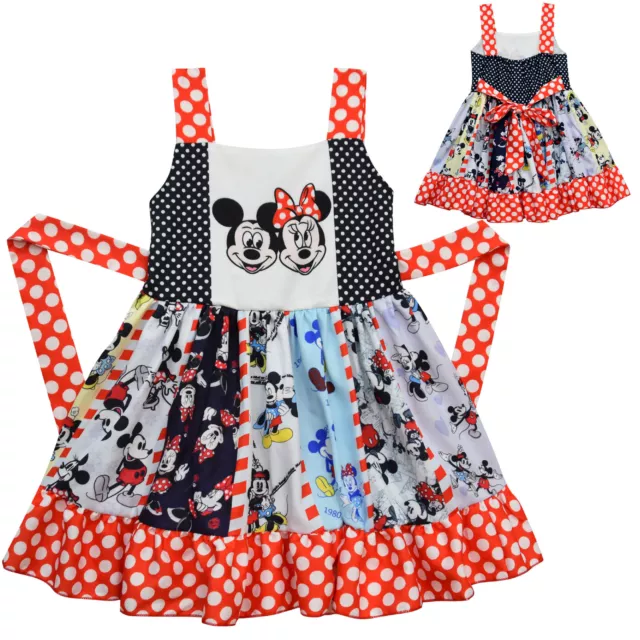 Mickey Minnie Mouse Baby Dress Boutique Twirl Dress Sleeveless Ruffle Dresses