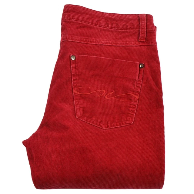 Pantalon Set En Velours Rouge/orange Avec Laine - Taille 34 - Neuf Avec étiquettes (prix D'origine 149€)