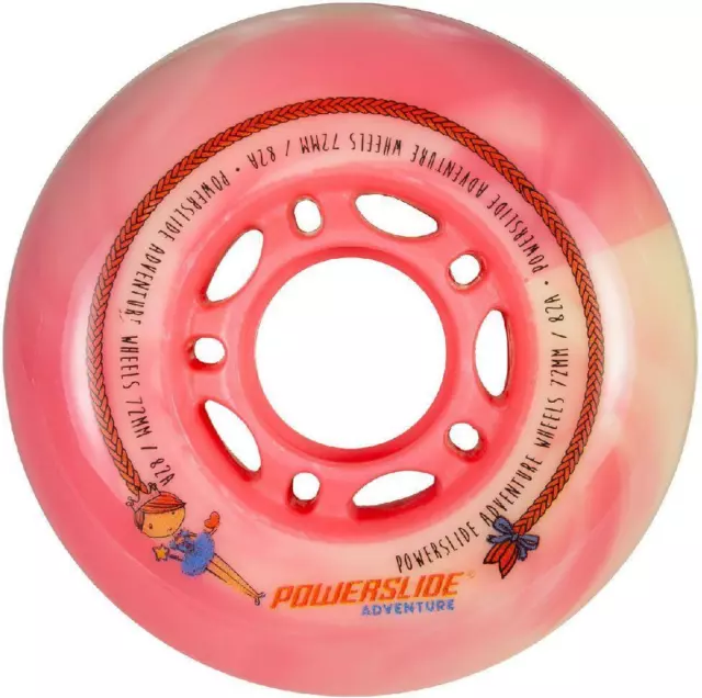 Powerslide Ersatzrollenset für Inliner Prinzess Girls Wheels 4er Set rot 72mm