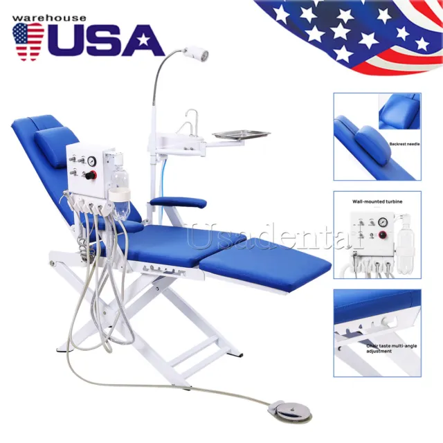 Dental Silla luz LED recargable portátil plegable Unidad de turbina 4Hole