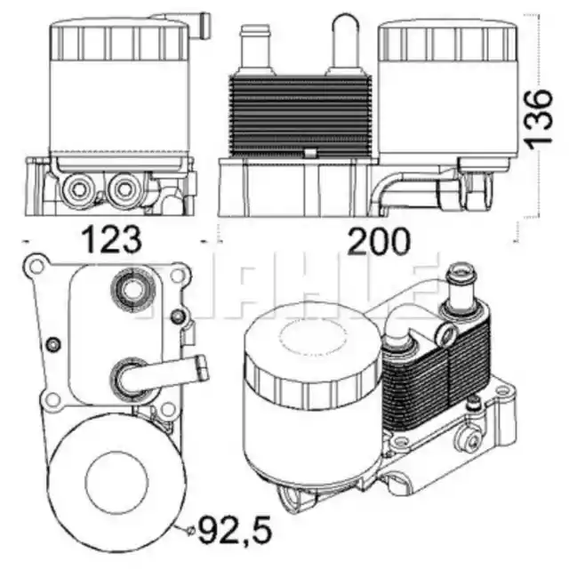 Ölkühler Motoröl MAHLE CLC 191 000S für Ford Focus I Turnier Fiesta IV