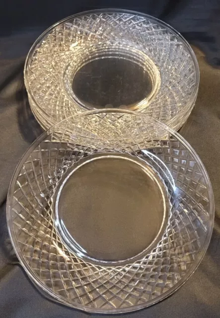 19C Hawkes Delft Diamond Cut Glass Plate American Brilliant Period 8 1/4" 1800's
