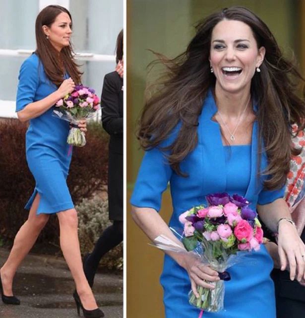 kate middleton blue dress lk bennett Sleeveless Beaded Royal Blue Lace Prom Dresses with Hollow Back –  loveangeldress main image 0
