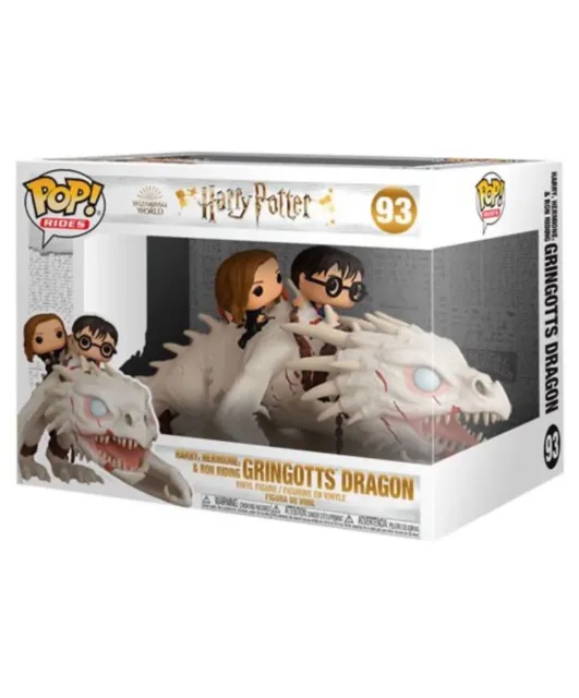 Funko Pop ! Rides Harry Potter ! (93) Gringotts Dragon W/ Harry Ron E Hermione