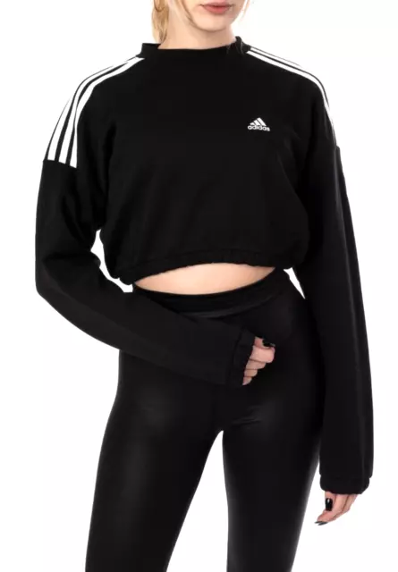 ADIDAS CROP CREW SWEATSHIRT Sport Shirt Pullover Fitness Pulli NEU Größe XL