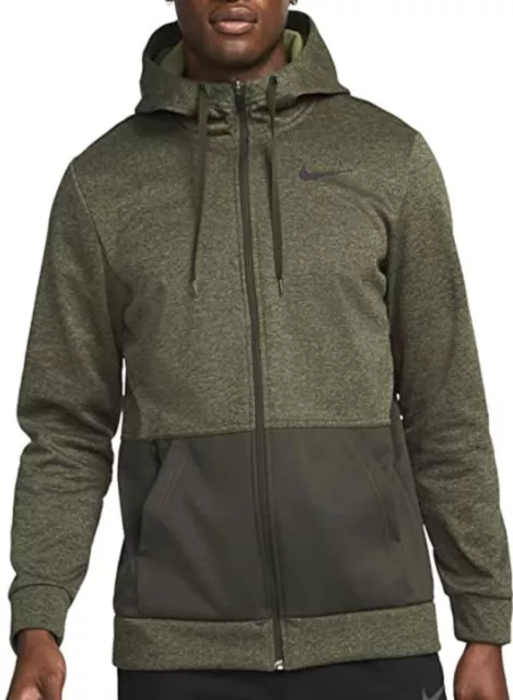 Nike Felpa Uomo zip intera con cappuccio Nike CU6231-356 Taglia M Verde