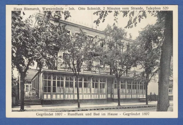 Warnemünde 1930, casa Bismarck, radiodifusión y baño en casa