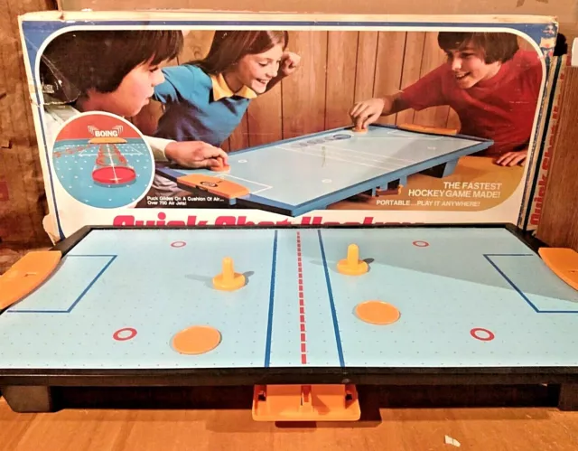 VINTAGE IDEAL TABLE AIR HOCKEY 1975 Quick Shot Hockey Air Powered Game For Parts