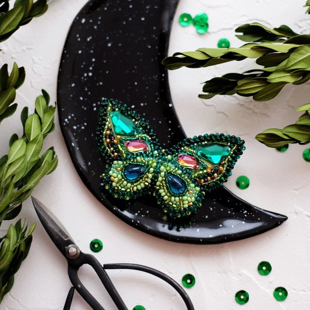 "Hágalo usted mismo Kit de fabricación de joyas Broche alfiler ""Esmeralda augusto"" Broches hechos a mano Cuentas