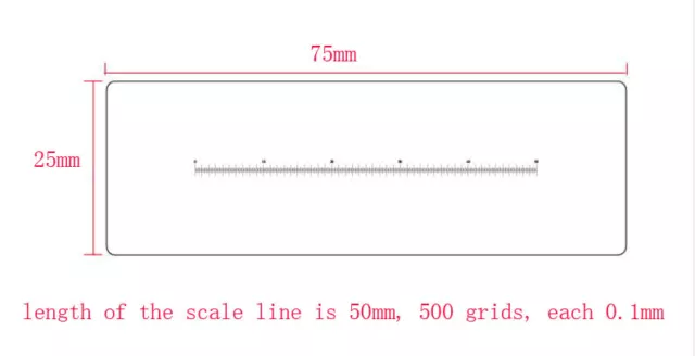 New Glass Calibration Slide 50mm /500 0.1mm Scale Micrometer Microscope Stage